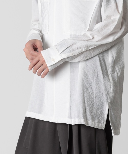 ATTACHMENT(アタッチメント)の「RY/NYローン スキッパーシャツ / RY/NY LAWN SKIPPER SHIRT(シャツ/ブラウス・メンズ・ライトピンク/ホワイト/ブラック・1/2/3)」の10枚目の写真