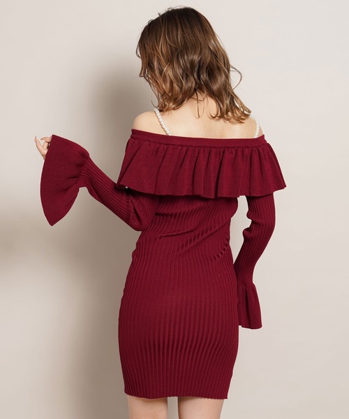 Diable baiser(ディアブルベーゼ)の「パールフリルタイトワンピース(ワンピース・レディース・ブラック/ベージュ・MEDIUM/X-LARGE/LARGE)」の10枚目の写真