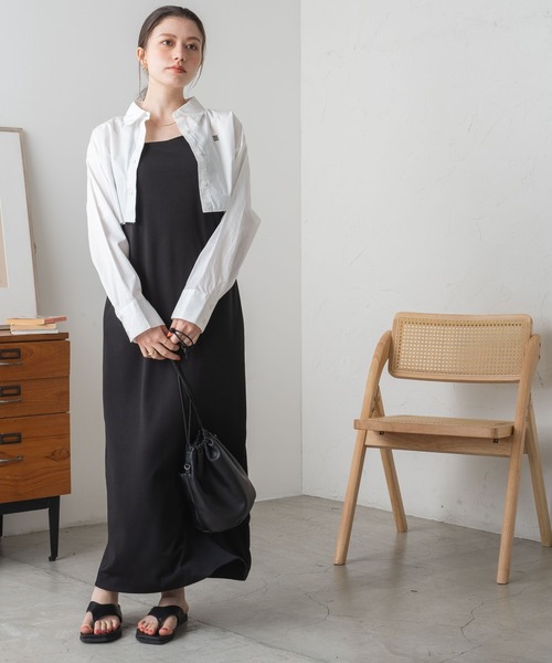 WEGO(ウィゴー)の「WEGO/ロゴ刺繍クロップドシャツ(シャツ/ブラウス・レディース・ブルー系その他4/ホワイト・FREE)」の12枚目の写真