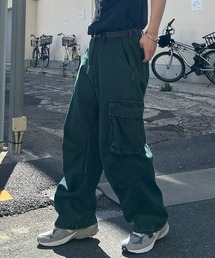 ヴィンテージメイク レトロライク ケミカルウォッシュ ワイドカーゴ デニムパンツ カラーカーゴパンツ【ILL'S 】