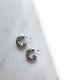 ビジューハーフフープピアス