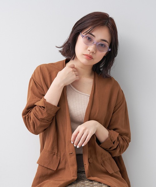 Zoff(ゾフ)の「オーバル型 ライトカラー レンズ サングラス | 太縁メガネ | 黒縁メガネ | ユニセックス(サングラス・レディース・ライトパープル/ブラック/レッド系その他/ブルー系その他・FREE)」の21枚目の写真