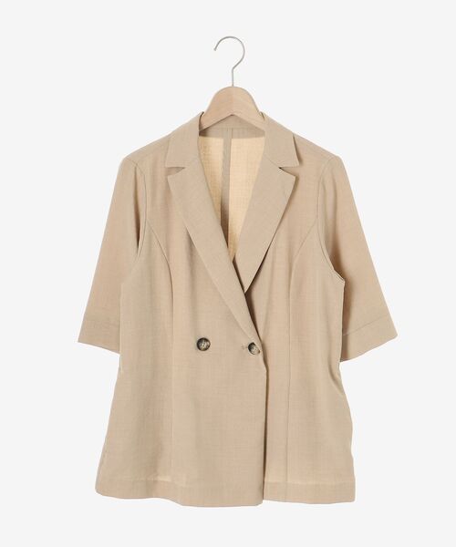 le.coeur blanc(ルクールブラン)の「タンブラーブッチャーハーフスリーブジャケット(テーラードジャケット・レディース・ベージュ/ネイビー・38)」の15枚目の写真