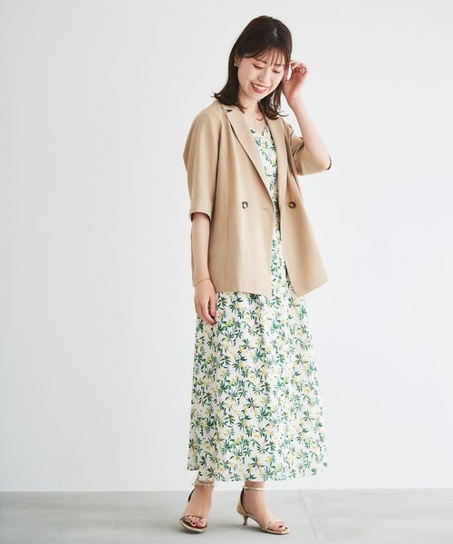 le.coeur blanc(ルクールブラン)の「タンブラーブッチャーハーフスリーブジャケット(テーラードジャケット・レディース・ベージュ/ネイビー・38)」の10枚目の写真