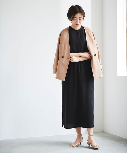 le.coeur blanc(ルクールブラン)の「タンブラーブッチャーハーフスリーブジャケット(テーラードジャケット・レディース・ベージュ/ネイビー・38)」の21枚目の写真