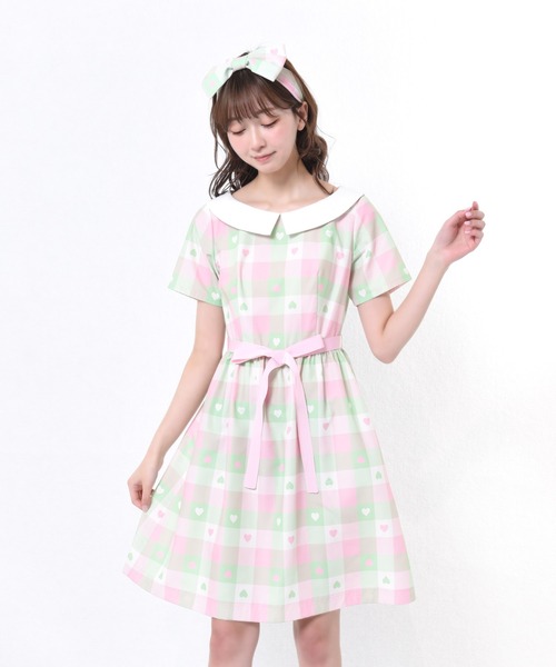 MILK♥ユニコーン柄ノースリーブワンピース MILK（ミルク）の「Love Check ワンピース（ワンピース）」 - WEAR