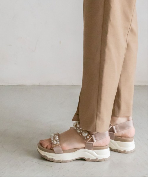 ランダ　RANDA パール×スタッズ　スポーツサンダル　M グレージュ 楽天市場】【20%OFF】【22.5cm〜25.5cm】RANDA/ランダ/パール
