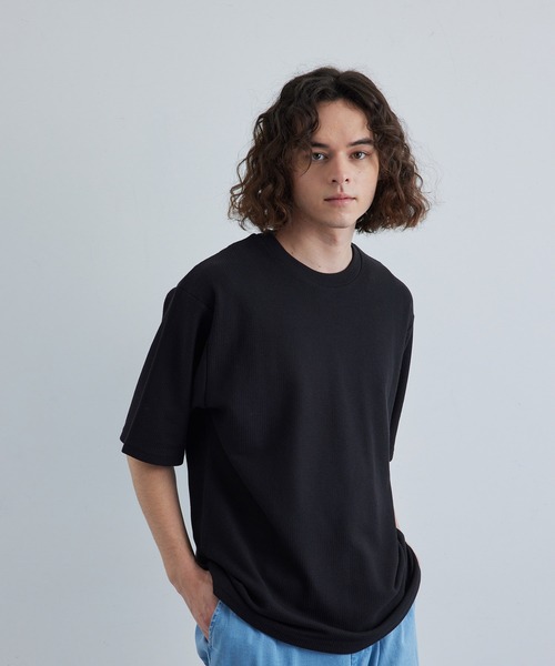JUNRED（ジュンレッド）の「ニットライク半袖アンサンブル（アンサンブル・メンズ・ライトグレー/ブラック/ベージュ/ブルー・LL/M/L）」の6枚目の写真
