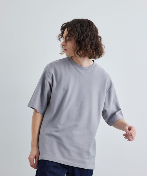 JUNRED（ジュンレッド）の「ニットライク半袖アンサンブル（アンサンブル・メンズ・ライトグレー/ブラック/ベージュ/ブルー・LL/M/L）」の8枚目の写真