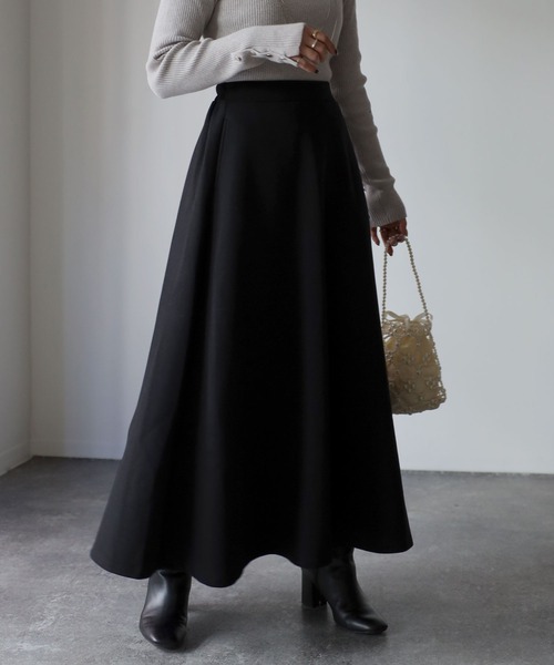 Riberry（リベリー）の「ダンボールフレアスカート（スカート・レディース・ブラック/アイボリー・FREE）」の11枚目の写真