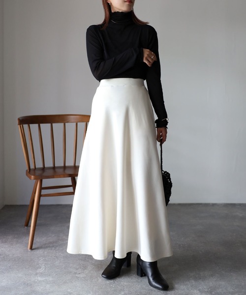 Riberry（リベリー）の「ダンボールフレアスカート（スカート・レディース・ブラック/アイボリー・FREE）」の16枚目の写真