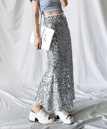 me+em select（ミームセレクト）の「スパンコールロングマーメイドスカート【 裏地付き 】（スカート・レディース）」