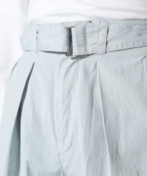 YOKE(ヨーク)の「YOKE/ヨーク/Garment Dye Stripe Belted Wide Shorts(その他パンツ・メンズ・グリーン/ライトグリーン/ブルー・1)」の17枚目の写真