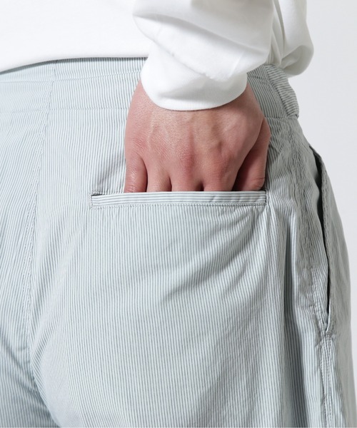 YOKE(ヨーク)の「YOKE/ヨーク/Garment Dye Stripe Belted Wide Shorts(その他パンツ・メンズ・グリーン/ライトグリーン/ブルー・1)」の20枚目の写真