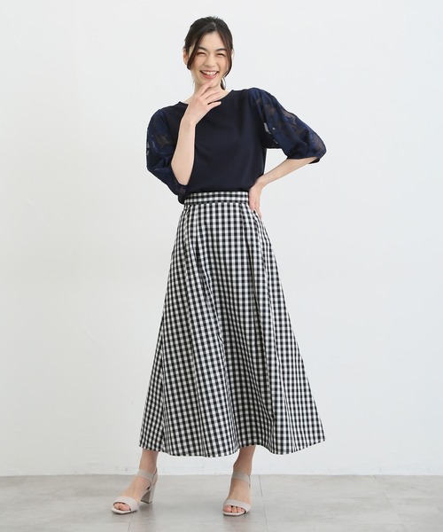 Honeys（ハニーズ）の「袖異素材使いトップス（Tシャツ/カットソー・レディース・ラベンダー/ブルー系その他/ブラック/ネイビー/アイボリー・L/M/S/LL）」の8枚目の写真