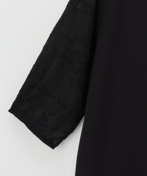 Honeys（ハニーズ）の「袖異素材使いトップス（Tシャツ/カットソー・レディース・ラベンダー/ブルー系その他/ブラック/ネイビー/アイボリー・L/M/S/LL）」の6枚目の写真