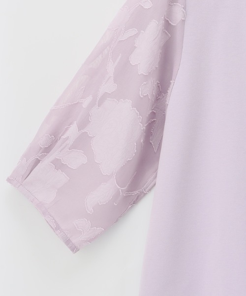 Honeys（ハニーズ）の「袖異素材使いトップス（Tシャツ/カットソー・レディース・ラベンダー/ブルー系その他/ブラック/ネイビー/アイボリー・L/M/S/LL）」の18枚目の写真