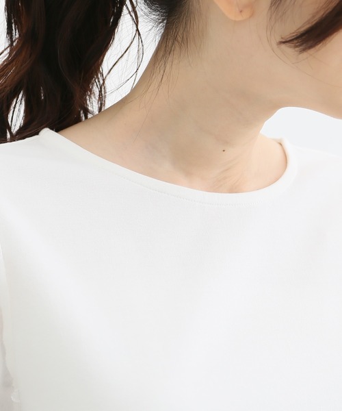 Honeys（ハニーズ）の「袖異素材使いトップス（Tシャツ/カットソー・レディース・ラベンダー/ブルー系その他/ブラック/ネイビー/アイボリー・L/M/S/LL）」の14枚目の写真