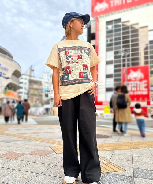 SNOOPY×OLD BETTY'S(スヌーピーカケルオールドベティーズ)の「スヌーピー【SNOOPY】Bandana Print T-shirts(Tシャツ/カットソー・レディース・ナチュラル/スミクロ/サンドベージュ・M/L)」の9枚目の写真