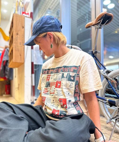 SNOOPY×OLD BETTY'S(スヌーピーカケルオールドベティーズ)の「スヌーピー【SNOOPY】Bandana Print T-shirts(Tシャツ/カットソー・レディース・ナチュラル/スミクロ/サンドベージュ・M/L)」の10枚目の写真