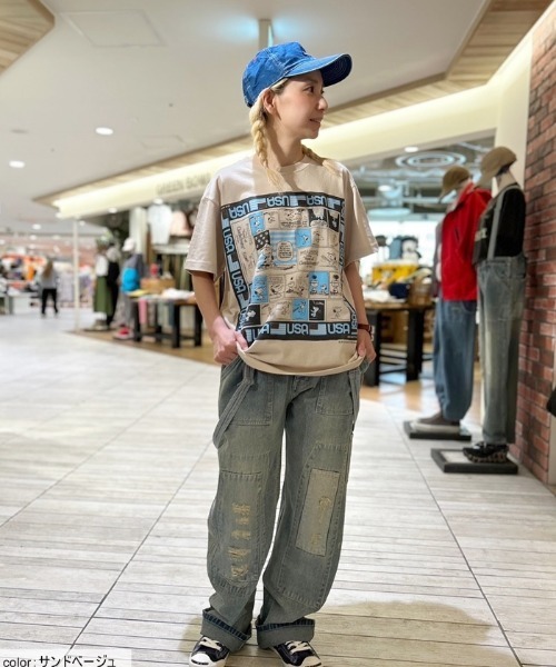 SNOOPY×OLD BETTY'S(スヌーピーカケルオールドベティーズ)の「スヌーピー【SNOOPY】Bandana Print T-shirts(Tシャツ/カットソー・レディース・ナチュラル/スミクロ/サンドベージュ・M/L)」の15枚目の写真