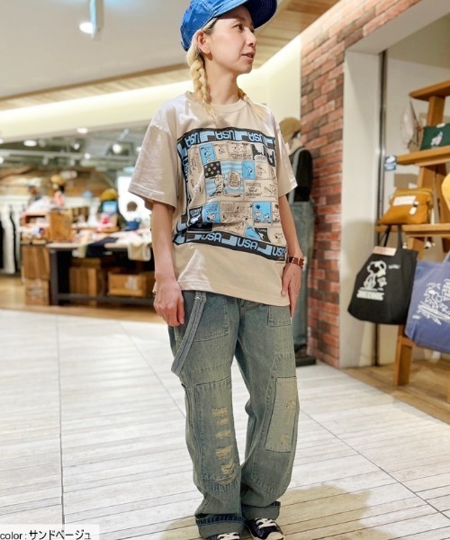 SNOOPY×OLD BETTY'S(スヌーピーカケルオールドベティーズ)の「スヌーピー【SNOOPY】Bandana Print T-shirts(Tシャツ/カットソー・レディース・ナチュラル/スミクロ/サンドベージュ・M/L)」の13枚目の写真