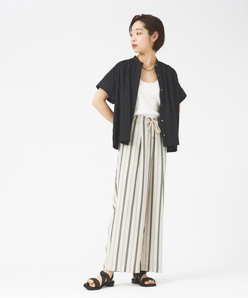 qualite（カリテ）の「プリーツTブラウス（シャツ/ブラウス・レディース・ブラック/ベージュ/ホワイト・フリー）」の4枚目の写真