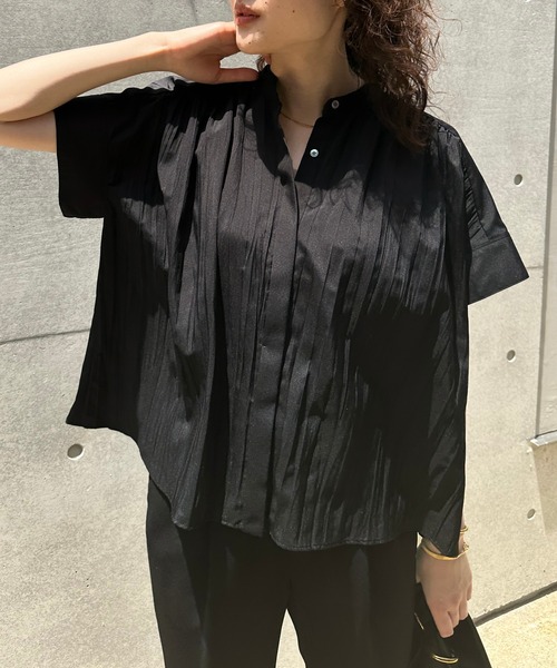 qualite（カリテ）の「プリーツTブラウス（シャツ/ブラウス・レディース・ブラック/ベージュ/ホワイト・フリー）」の3枚目の写真