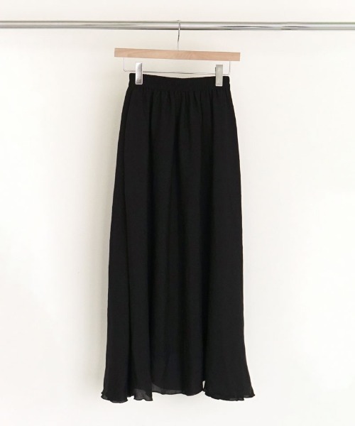 flower（フラワー）の「メロウギャザースカート（スカート・レディース・ブラック/アイボリー・FREE）」の6枚目の写真