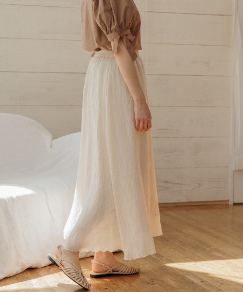 flower（フラワー）の「メロウギャザースカート（スカート・レディース・ブラック/アイボリー・FREE）」の14枚目の写真