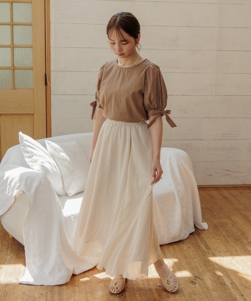 flower（フラワー）の「メロウギャザースカート（スカート・レディース・ブラック/アイボリー・FREE）」の17枚目の写真