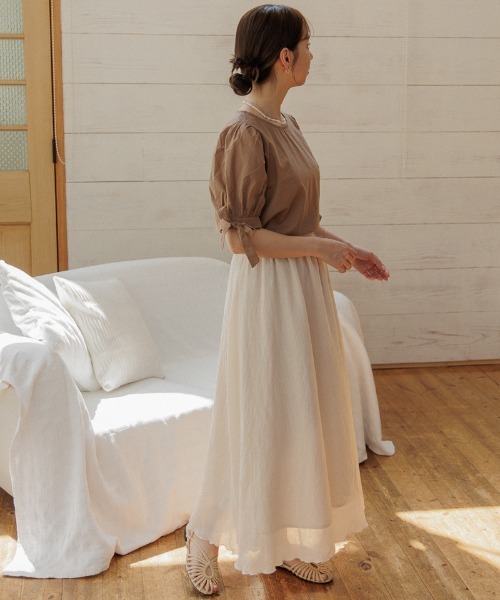 flower（フラワー）の「メロウギャザースカート（スカート・レディース・ブラック/アイボリー・FREE）」の18枚目の写真