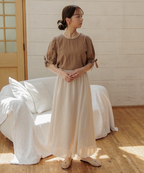 flower（フラワー）の「メロウギャザースカート（スカート・レディース・ブラック/アイボリー・FREE）」の19枚目の写真