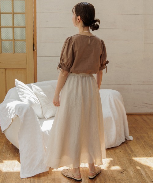 flower（フラワー）の「メロウギャザースカート（スカート・レディース・ブラック/アイボリー・FREE）」の22枚目の写真