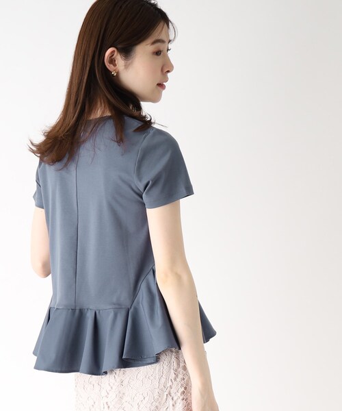 ドッキングペプラムトップス【接触冷感/洗濯機洗い可】