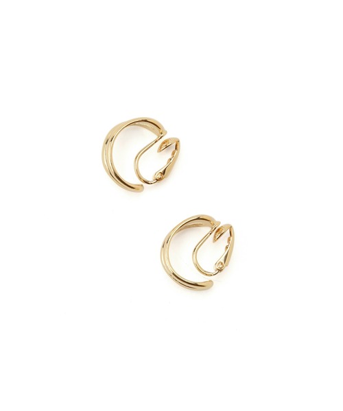 ADAM ET ROPE'(アダムエロペ)の「【LES BIJOUX】ダブルラインイヤリング(イヤリング・レディース・シルバー/ゴールド・FREE)」の2枚目の写真