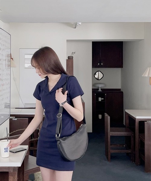 SONA（ソナ）の「SONA ワンポイントバックリボン半袖ミニワンピース（ワンピース・レディース・ブラック/ネイビー/ピンク・FREE）」の10枚目の写真