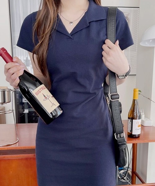 SONA（ソナ）の「SONA ワンポイントバックリボン半袖ミニワンピース（ワンピース・レディース・ブラック/ネイビー/ピンク・FREE）」の18枚目の写真