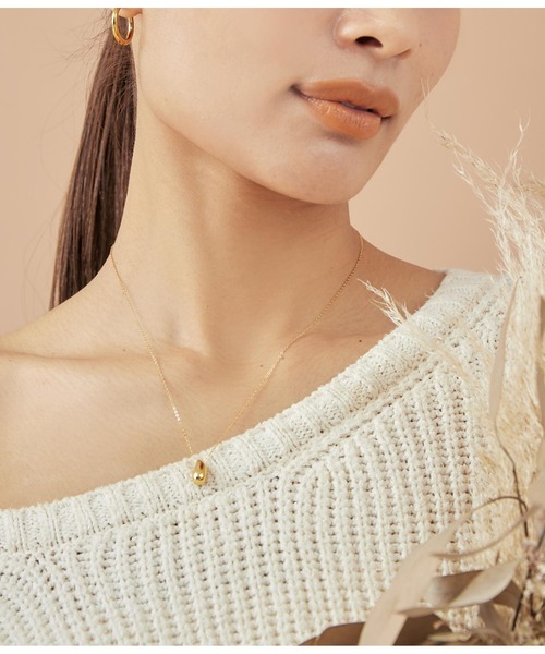 Settimissimo(セッティミッシモ)の「金属アレルギー対応ステンレスニュアンスドロップネックレス(ネックレス・レディース・シルバー/ゴールド・FREE)」の2枚目の写真