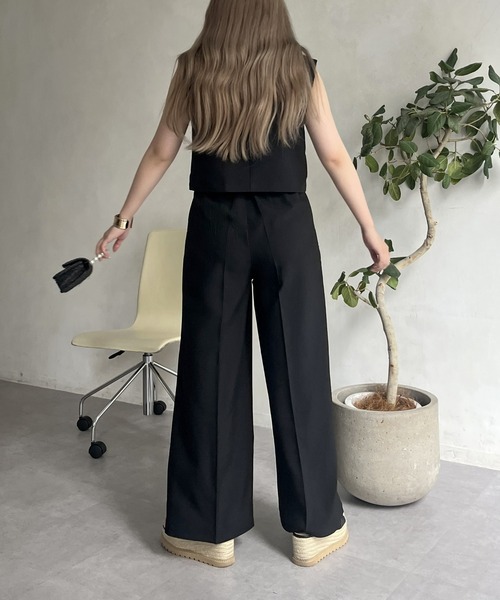 prose verse（プロズヴェール）の「ショートジレ×タックワイドパンツセットアップ（セットアップ・レディース・ブラック/グレー・MEDIUM）」の8枚目の写真