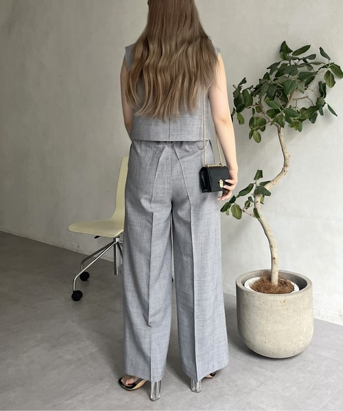 prose verse（プロズヴェール）の「ショートジレ×タックワイドパンツセットアップ（セットアップ・レディース・ブラック/グレー・MEDIUM）」の19枚目の写真