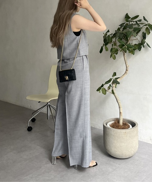 prose verse（プロズヴェール）の「ショートジレ×タックワイドパンツセットアップ（セットアップ・レディース・ブラック/グレー・MEDIUM）」の20枚目の写真