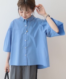 AMERICAN HOLIC | イージーケア袖ギャザー５分袖シャツ(シャツ/ブラウス)