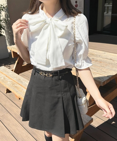 apres jour(アプレジュール)の「プリーツスリーブボウタイブラウス【ZOZOTOWN限定アイテム】(シャツ/ブラウス・レディース・サックスブルー/オフホワイト/ブラック・フリー/X-LARGE)」の8枚目の写真