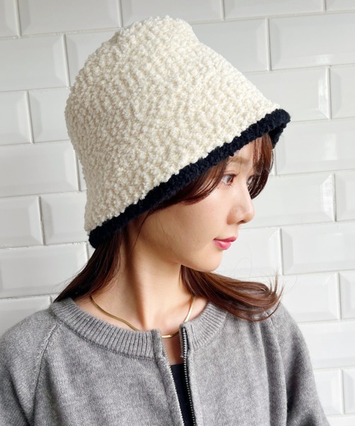 Create Clair クリエイトクレアー エコレザー バケットハット 帽子 NEW ERAコラボ】UNISEX NEW ERA バケットハット グレー