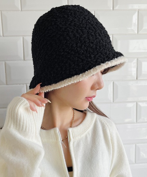 CLEA(クレア)の「ラインモチーフボアバケットハット(ハット・レディース・ベージュ系その他/ベージュ/ブラック/アイボリー・FREE)」の16枚目の写真