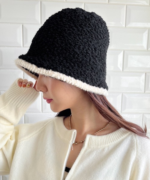 CLEA(クレア)の「ラインモチーフボアバケットハット(ハット・レディース・ベージュ系その他/ベージュ/ブラック/アイボリー・FREE)」の17枚目の写真