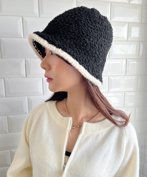 CLEA(クレア)の「ラインモチーフボアバケットハット(ハット・レディース・ベージュ系その他/ベージュ/ブラック/アイボリー・FREE)」の19枚目の写真