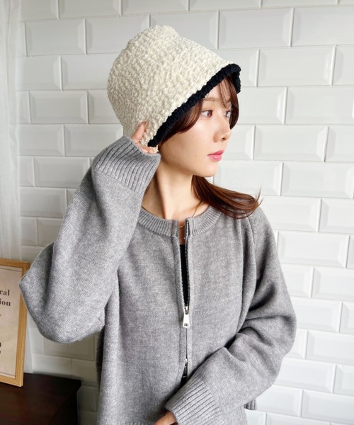 CLEA(クレア)の「ラインモチーフボアバケットハット(ハット・レディース・ベージュ系その他/ベージュ/ブラック/アイボリー・FREE)」の14枚目の写真