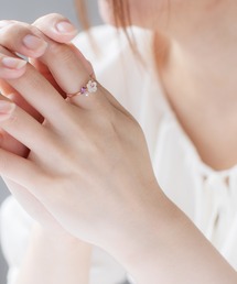 BLOOM（ブルーム）の「9月誕生花 K10 ピンクゴールド ナデシコ リング